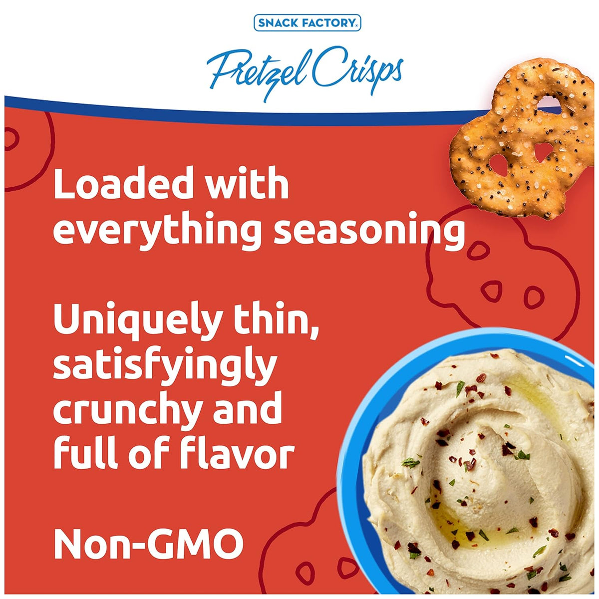 Snack Factory Everything Pretzel Crisps, Non-GMO, 7.2 OZ Resealable Bag