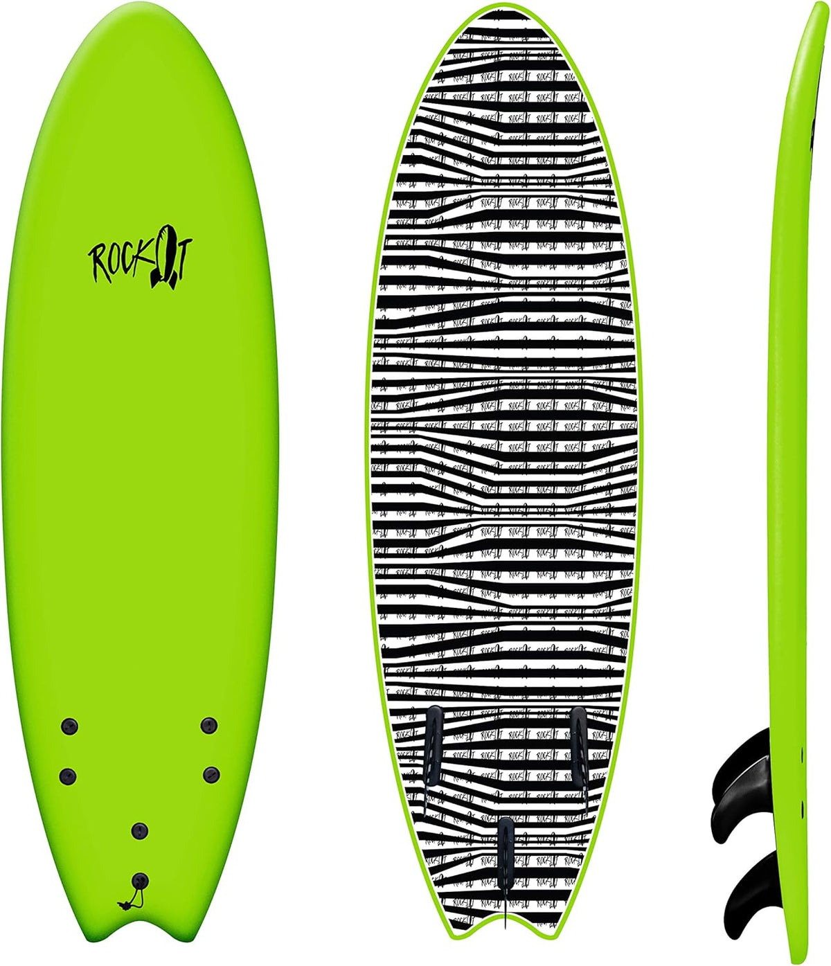 Rock-It 6' Albert Performance Fish Soft Top Surfboard Surf Board, Foam Surfboard, Kids Surfboard, Adult Surfboard, Tabla De Surf, Beginner Surfboard