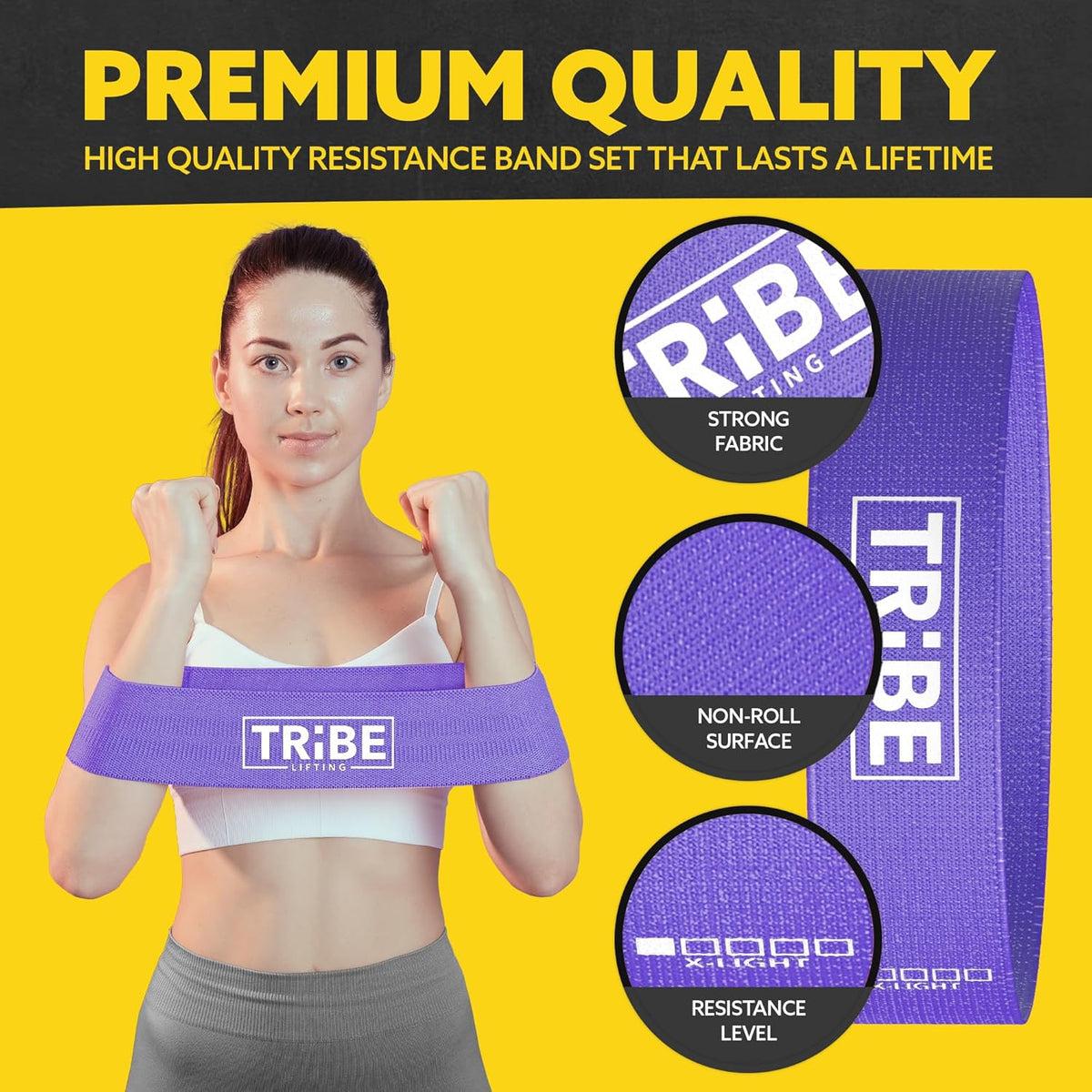 Fabric Resistance Bands for Working Out - Booty Bands for Women and Men - Exercise Bands Resistance Bands Set - Workout Bands Resistance Bands for Legs - Fitness Bands