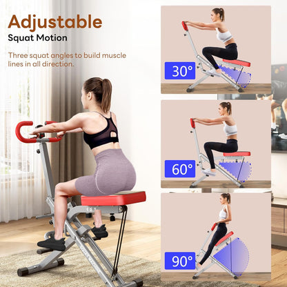 SogesPower Squat Machine for Home Gym, Squat Rowing Machine with Adjustable Resistance and Optional Full Motion, Squat Assist Trainer for Glutes & Legs Workout, Up to 330lbs