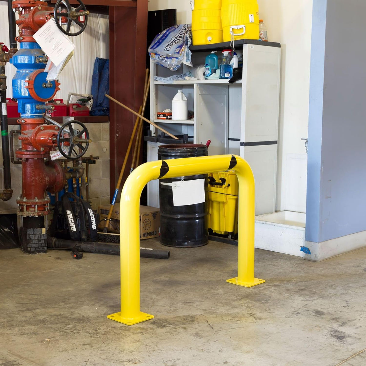 Guardian Steel Machine Guard Barrier Hollow Fillable Protect Equipment Warehouse Electrical Safety 48" x 36"