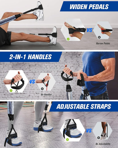 Upgraded Pilates Bar Kit with Resistance Bands Natural Latex for Women & Men, Heavy-Duty Stainless Steel Multifunctional Yoga Pilates Stick for Home Gym Exercise Fitness Equipment Full-Body Workouts