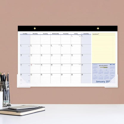 AT-A-GLANCE® QuickNotes® 2027 Monthly Desk Pad Calendar, Compact, 18" x 11"