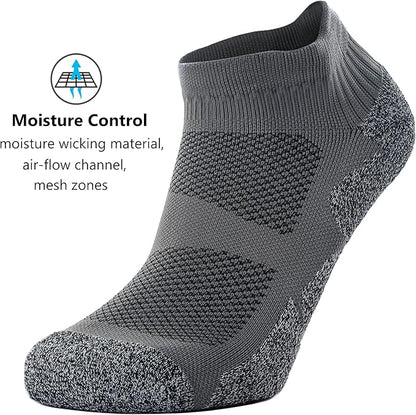 CWVLC Unisex Cushioned Compression Athletic Ankle Socks Multipack