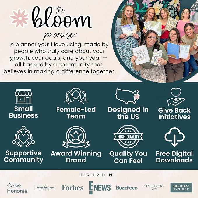 bloom daily planners 2026-2027 Hardcover Academic Year Goal & Vision Planner (July 2026 - July 2027) - 13 Months - Monthly & Weekly Calendar Agenda Organizer - 7.5" x 9" - Coastal Calm