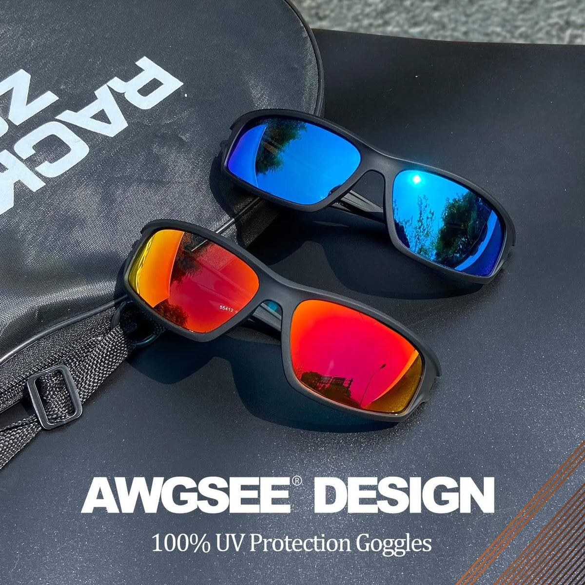 Polarized Sports Sunglasses for Men 100% UV Protection Wrap Around Unbreakable Sun Glasses for Fishing Driving