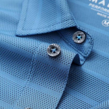 M MAELREG Golf Shirts for Men Short Sleeve Dry Fit Casual Striped Performance Moisture Wicking Collared Mens Polo Shirts