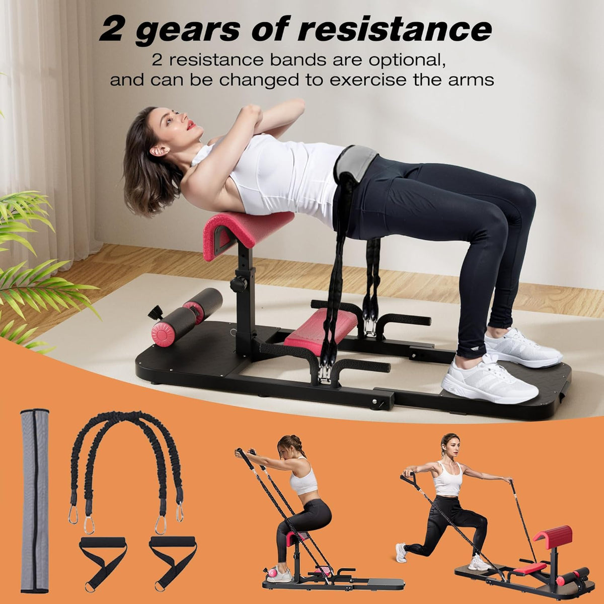 Hip Thrust & Squat Machine for Home – Multi-Function Glute Builder, Leg & Core Strengthening Equipment – Adjustable Sissy Squat, Hip Thrusts, Squat Assist Machine for Home Gym