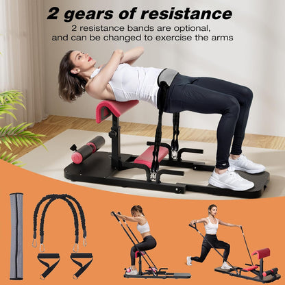 Hip Thrust & Squat Machine for Home – Multi-Function Glute Builder, Leg & Core Strengthening Equipment – Adjustable Sissy Squat, Hip Thrusts, Squat Assist Machine for Home Gym