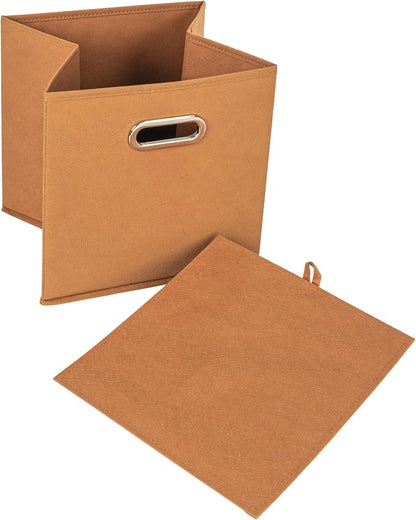 Household Essentials Fabric Storage Bins 6 Piece Set, Terracotta Color