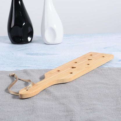 Bamboo Wood Paddle, 13.3 Inch Wooden Paddle with Airflow Holes