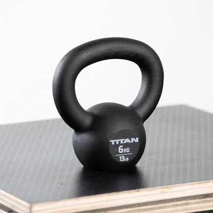 Titan Fitness Cast Iron Kettlebell, Single Piece Casting, KG and LB Markings, Full Body Workout