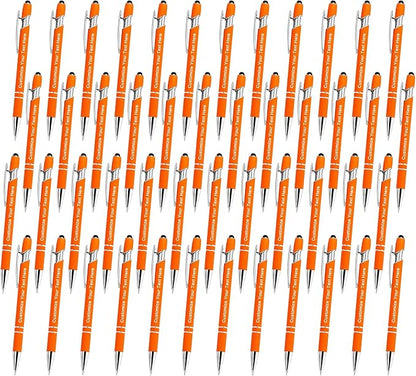 Qingxily Custom Pens Bulk - Up to 300 Personalized Stylus Ballpoint Pens With Free Engraving - Customized With Your Name, Text, Message for Business, Graduation, Anniversaries - Colorful 48 Pcs