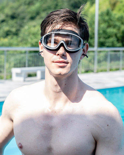 Adult Swimming Goggles,Leak-Proof,Anti-Fog Pool Glasses,Wide View Swim Goggles with Ear Plugs and Nose Clip