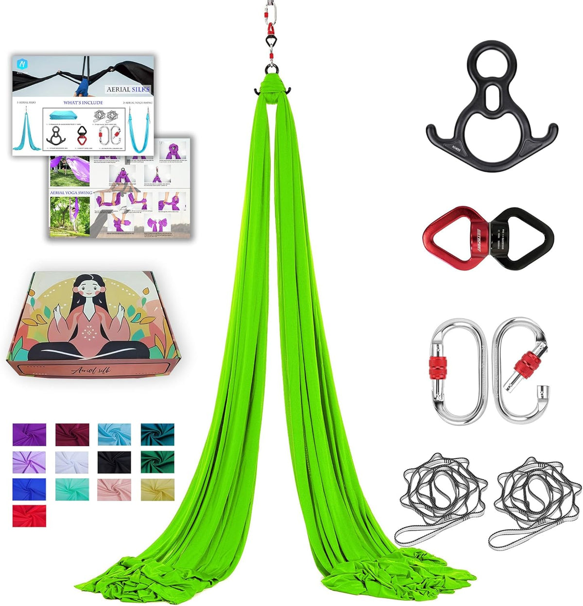 Aerial Silks 11 Yards Aerial Silks For Home Aerial Yoga Swing Aerial Yoga Hammock Swing Aerial Silk For Gymnastics