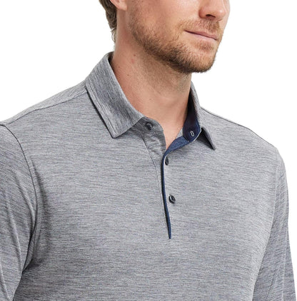 M MAELREG Golf Shirts for Men Short Sleeve Dry Fit Casual Striped Performance Moisture Wicking Collared Mens Polo Shirts