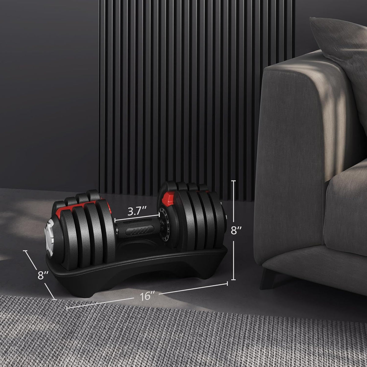 Yaheetech Adjustable Dumbbell Set 28/40/52.5/90LBS Adjustable Dumbbells Fast Adjust Dumbbell Weight Set with Anti-Slip Handle and Tray for Men/Women Home Gym Strength Training Equipment Single/Pair