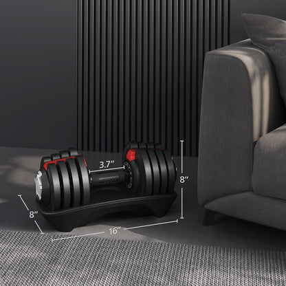 Yaheetech Adjustable Dumbbell Set 28/40/52.5/90LBS Adjustable Dumbbells Fast Adjust Dumbbell Weight Set with Anti-Slip Handle and Tray for Men/Women Home Gym Strength Training Equipment Single/Pair