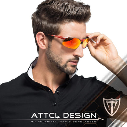 ATTCL Men's Sports Polarized Sunglasses Men for Driving running Fishing Golf - UV Protection Sun glasses Metal Frame