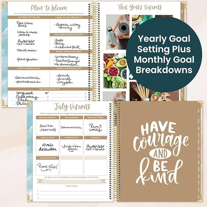 bloom daily planners 2026-2027 Hardcover Academic Year Goal & Vision Planner (July 2026 - July 2027) - 13 Months - Monthly & Weekly Calendar Agenda Organizer - 7.5" x 9" - Coastal Calm
