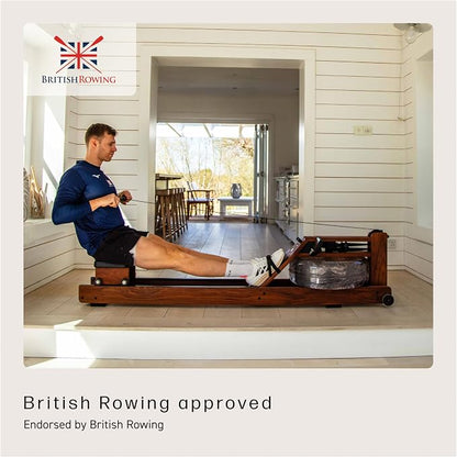 WaterRower Walnut Rowing Machine with S4 BLE Monitor | USA Made Water Rower | Original Handcrafted Erg Machine for Home Use & Gym | Best Warranty