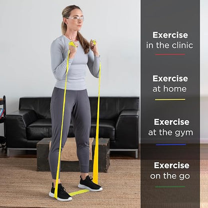 THERABAND Professional Resistance Band, Yellow Level 1 Light, 5 ft Exercise | Elastic resistance band for exercise, strength training, stretching and physical therapy
