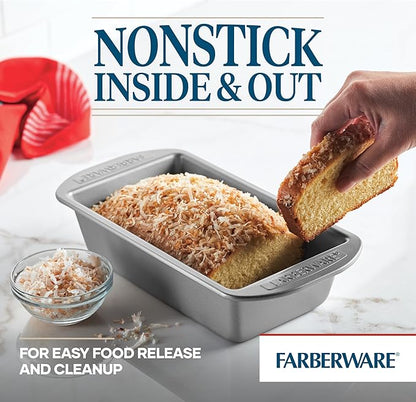 Farberware Nonstick Bakeware 9-Inch x 5-Inch Loaf Pan, Gray