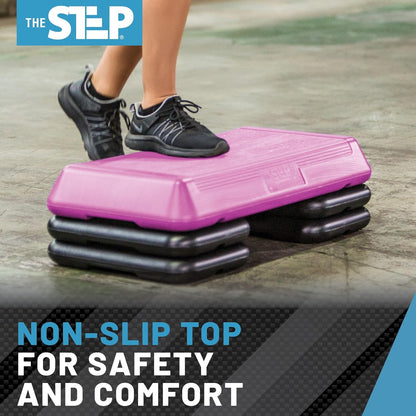 Freestyle STEP Exercise Step Platform, Circuit Size Stepper for Exercise at Home with 2 Risers