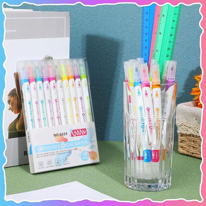 Zhehao 100 Pcs Erasable Highlighters Set, 10 Assorted Pastel Colors