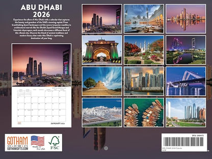 Abu Dhabi Calendar 2026 Monthly Wall Gifts Calender 12 Month | American Made In The USA