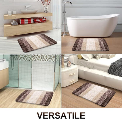 OLANLY Large Bathroom Rugs Mat 40x32, Extra Soft Absorbent Microfiber Bath Rugs, Rubber Backing, Quick Dry, Machine Washable Bath Mats for Bathroom Floor, Tub and Shower, Home Decor Accessories, Brown