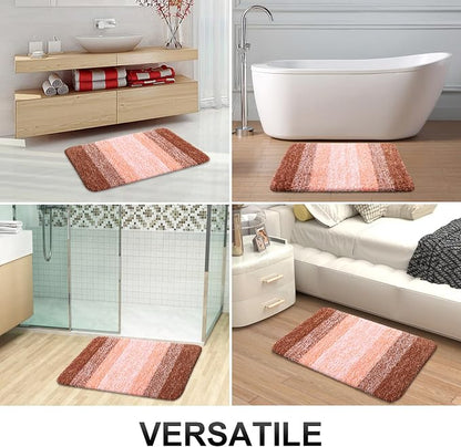 OLANLY Bathroom Runner Rugs Mat 59x24, Extra Soft Absorbent Microfiber Bath Rugs, Rubber Backing, Quick Dry, Washable Long Bath Mats for Bathroom Floor, Tub and Shower, Home Decor Accessories, Orange