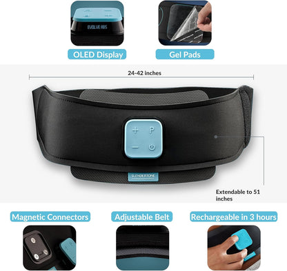 Slendertone Evolve Abs Trainer, EMS Training Device, Abdominal Muscle Trainer, Abdominal Trainer with 12 Programs and 100 Intensities, Portable Muscle Stimulator, for Abdomen Fitness Training
