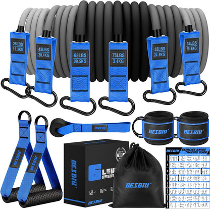 Heavy Resistance Bands for Working Out, 300lbs/360lb/420lb Exercise Bands Workout Bands with Handles, Door Anchor, Ankle Straps, Home Gym Workout Equipment for Men Fitness Strength Training Stretching