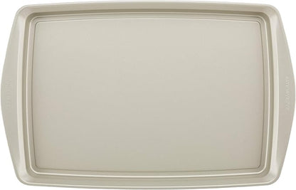 Rachael Ray Nonstick Bakeware Set without Grips, Nonstick Cookie Sheets / Baking Sheets and Cooling Rack - 2 Piece, Silver
