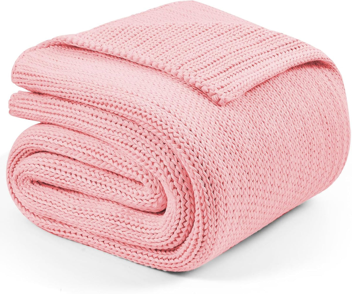 L'AGRATY Knitted Weighted Blanket - 50"x60" 10lbs Cooling Chunky Knit Heavy Blanket for Adults Braided Crochet Throw Thick Cable Yarn Knit Decorative No Beads Evenly Weighted Machine Washable