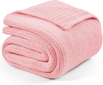 L'AGRATY Knitted Weighted Blanket - 50"x60" 10lbs Cooling Chunky Knit Heavy Blanket for Adults Braided Crochet Throw Thick Cable Yarn Knit Decorative No Beads Evenly Weighted Machine Washable