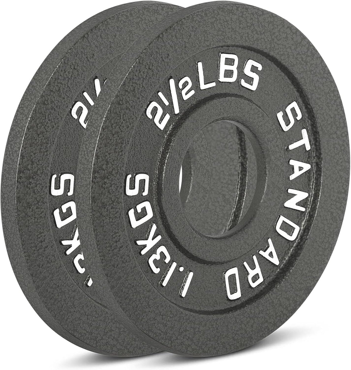 Cast Iron Olympic Weight Plates – Free Weights with 2-inch Hole & Anti-Rust Hammertone Finish - Ideal for Strength Training, Crossfit Equipment & Home Gym Set – Sold in Pairs - 2.5LB–45LB