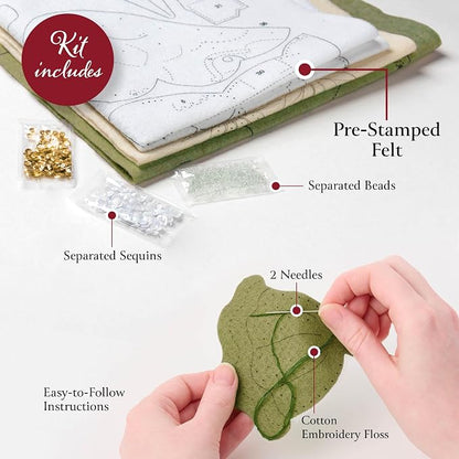Bucilla, Felt Applique 18" Stocking Making Kit, Holy Journey, Perfect for Holiday DIY Arts and Crafts Projects, 89710E
