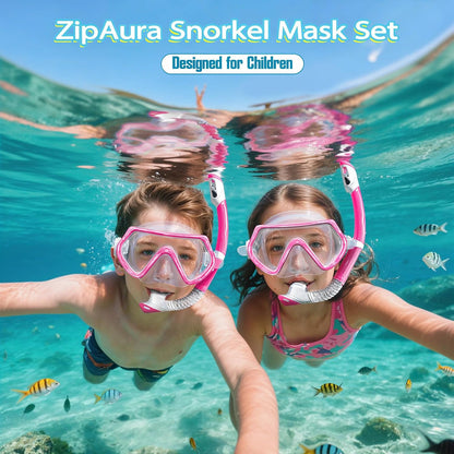Snorkeling Gear for Kids, Kids Snorkel Set for Ages 3-14, Anti-Fog Diving Mask and Dry Top Snorkel Combo Set, Unisex Swimming Goggles