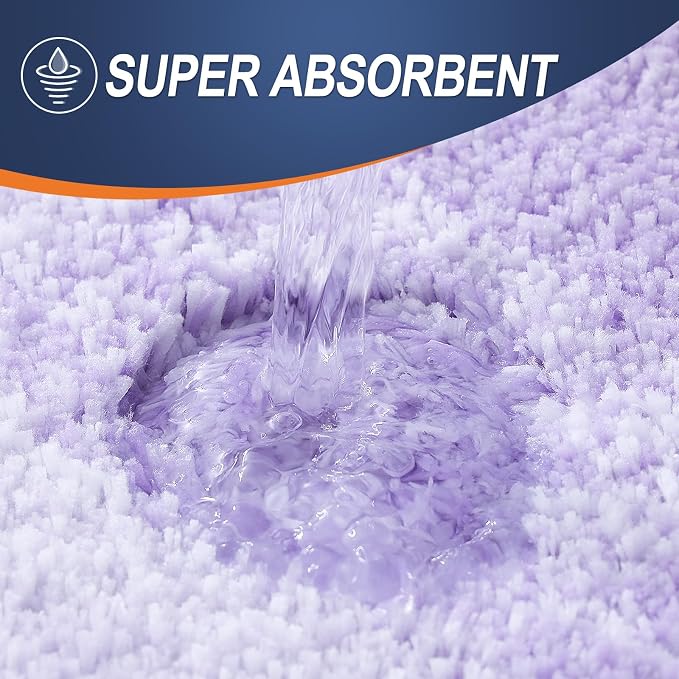 OLANLY Bathroom Runner Rugs Mat 47x20, Extra Soft Absorbent Microfiber Bath Rug, Rubber Backing, Quick Dry, Washable Long Bath Mats for Bathroom, Tub and Shower, Home Decor Accessories, Light Purple