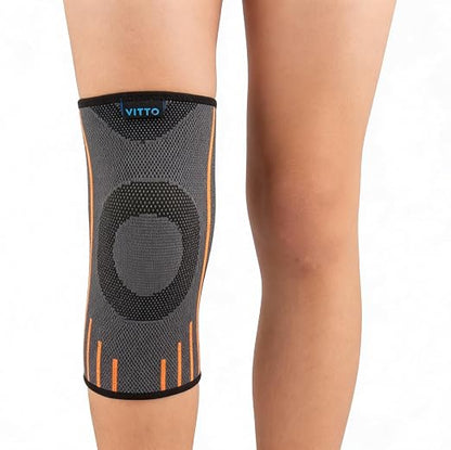 VITTO Kids Knee Brace - Osgood Schlatter Knee Brace Youth, Compression Sleeve for Boys and Girls from 4-14 years old (Grey, S)