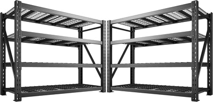 Bepatio 11000LBS Garage Shelving Heavy Duty Storage Shelves Adjustable 4-Tier Metal Shelving Uints Heavy Duty Industrial Shelves for Garage, Warehouse Basement Storage Room 24" D × 60" W × 72" H