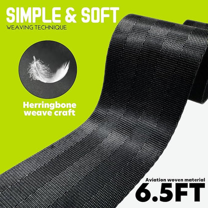 Nordic Hamstring Curl Strap, 6.5FT / 5.6FT Gym Seatbelt and Exercise Straps for Hamstring Stretch Strap & Mobilization Belt,Home Gym Women Men, Lifting Seatbelt Gym