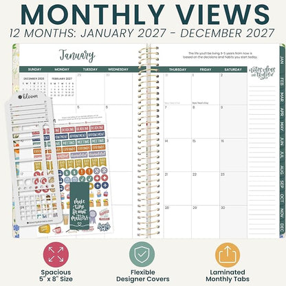 bloom daily planners 2027 Planner (January - December 2027) - Weekly & Monthly Softcover Planner for Women - Calendar Year Inspirational Agenda Book with Stickers - 5.5" x 8.25" - Garden Party