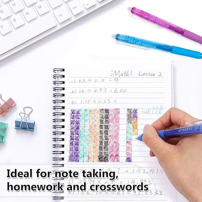 Vanstek 18 Colors Retractable Erasable Gel Pens Clicker, Fine Point(0.7), Make Mistakes Disappear, Premium Comfort Grip for Drawing Writing Planner and Crossword Puzzles