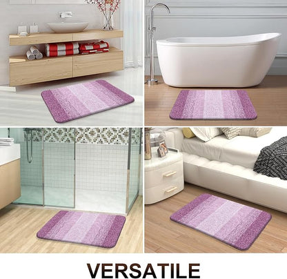 OLANLY Bathroom Runner Rugs Mat 59x24, Extra Soft Absorbent Microfiber Bath Rugs, Rubber Backing, Quick Dry, Long Bath Mats for Bathroom, Tub and Shower, Home Decor Accessories, Pinkish-Purple