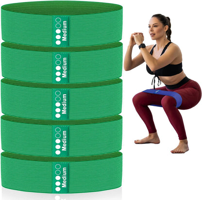 Resistance Bands for Working Out - Exercise Bands Set with Workout Guide - Fabric Elastic Bands for Physical Therapy - Fitness Bands Ideal for Legs Hip Glute