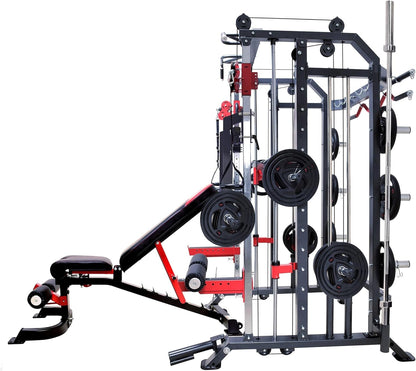 MiM USA Hercules 1001, The Commercial All in One Gym Machine w/ Leg Press, Adj Bench, Jammer Arms, Leg Extension & Complete Attachment