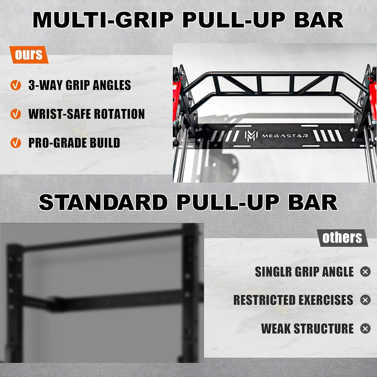 Wall Mounted Power Rack – 1600LB Capacity Compact Commercial Home Gym with Dual Cable Crossover, LAT Pulldown, Multi-Grip Pull-Up Bar & Landmine Attachment for Small Spaces, P67 Striker Red